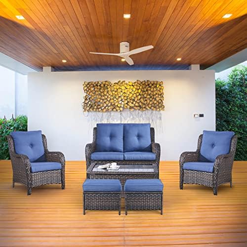 Belord 6 Pieces Patio Furniture Set Outdoor Wicker Furniture, 2 Patio Wicker - Image 2