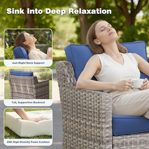 Patio Wicker Swivel Rocker Patio Chairs - Image 6