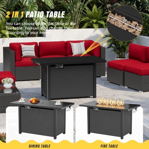 8-Piece Outdoor Patio Furniture Sofa Set All-Weather Wicker Sectional - Image 4
