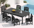 SERWALL Outdoor Dining Set, 7 Piece Armless Dining Set by SERWALL