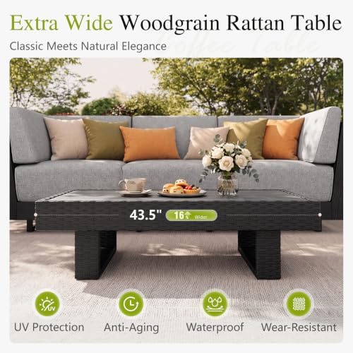 Sophia & William 6PCS HDPE Patio Sectional Furniture Set - Image 4