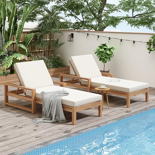Think 30Lounge Chair Set of 2, Patio Sun Tanning Chair, Outdoor Chaise Lounger by THINK30