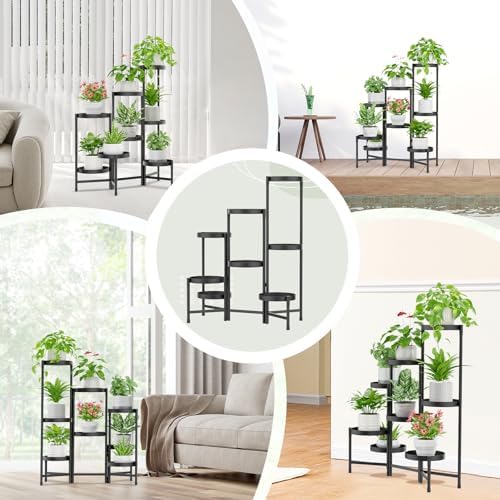 iDavosic.ly Plant Stand Indoor Outdoor, 8 Tier Metal Corner Shelf - Image 5