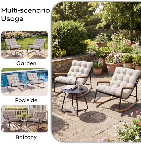 Outdoor Papasan Rocking Chair, All-Weather Rocking Chair - Image 7