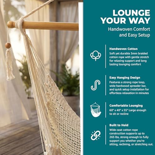 Bliss Hammocks Tahiti Rope Hammock Chair - Image 6
