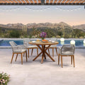 PURPLE LEAF Oversized Patio Round Dining Set 5 Pieces by PURPLELEAF
