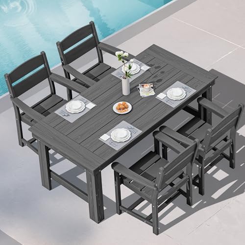 SERWALL HDPE Outdoor Dining Table and Chairs Set by SERWALL