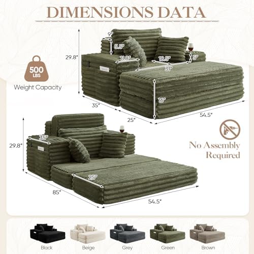 5-In-1 Oversized Chaise Lounge Chair Indoor - Image 2