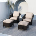 4 Piece Patio Furniture Set, Wicker Outdoor Conversation Set by Meetleisure-LeisureLiving
