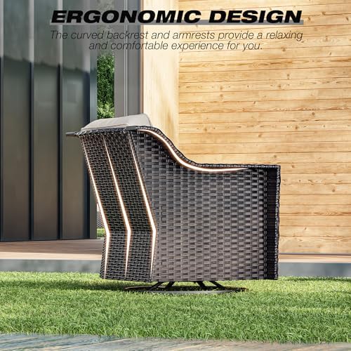 Wicker Patio Furniture Sets, 6 Pieces Upgraded Large Size Outdoor Furniture - Image 5