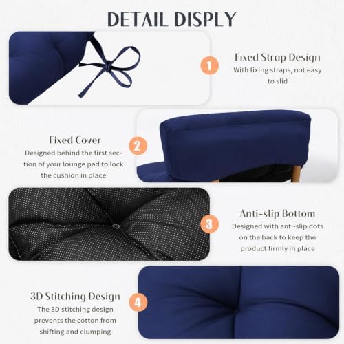 EverPine Outdoor Chaise Lounge Chair Cushion 74.4 x 22.8 x 4.7 Inch, Patio - Image 5