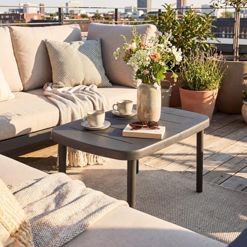 Tangkula Outdoor Coffee Table, Patio Tea Side Table - Image 3