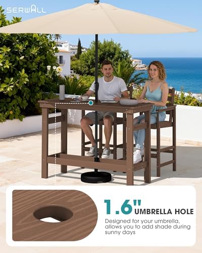 SERWALL 41" HDPE Outdoor Bar Table - Image 2