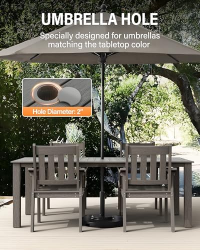 YEFU 5-Piece Patio Table Set, All-Weather HIPS, Metal Aluminum Frame - Image 5