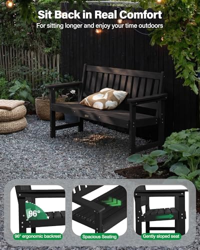 YEFU Outdoor Bench, Garden Bench, All-Weather - Image 4