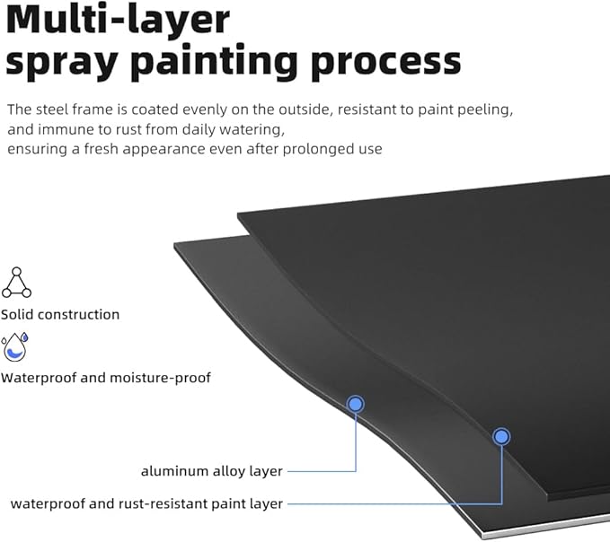 Black Corner Plant Stand - 3-Tier Space Saving Flower Pot Rack - Rustproof & Weather Resistant Indoor/Outdoor Ladder Display Shelf for Patio, Garden, Yard, Balcony