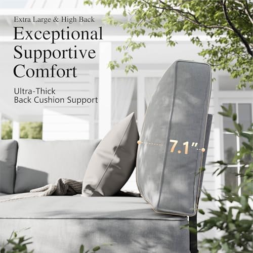 Sophia & William 6-Seat Metal Patio Sofa Sectional Set - Image 5