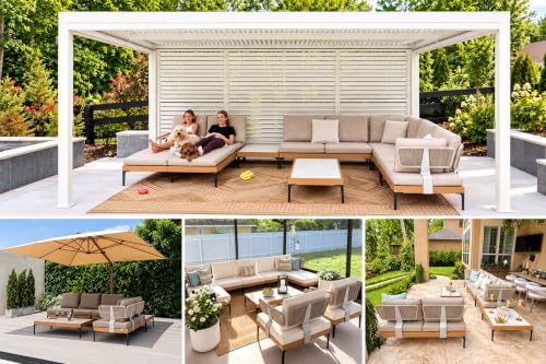PURPLE LEAF 8 Pieces Patio Sectional Sofa Set - Image 2
