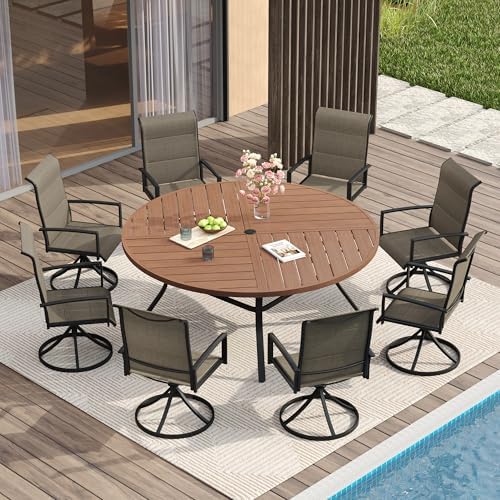 VICLLAX Round Patio Table with Adjustable Umbrella Hole - Image 2