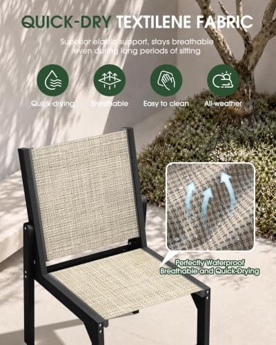 Stackable Outdoor Dining Chairs, HDPE Frame - Image 7