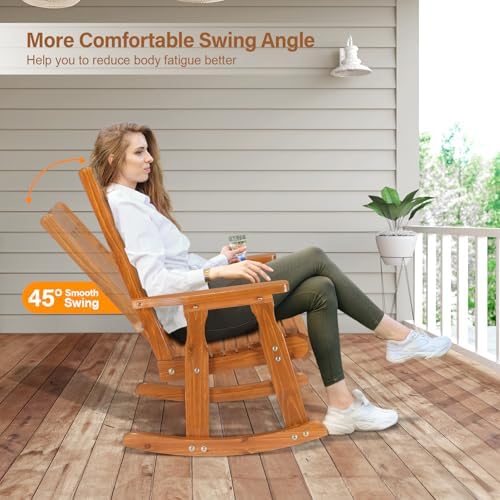 VINGLI Outdoor Rocking Chair Set of 2, Heavy Duty 600 LBS Rocker - Image 3
