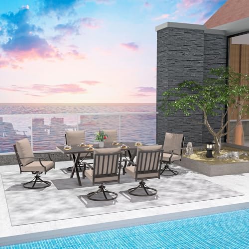 7-Piece Patio Dining Set Outdoor Conversation Set, Metal Outdoor Furniture Set - Image 7
