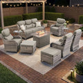 Luxury Swivel Rocker Chairs Fire Pit Set by Artfurniz