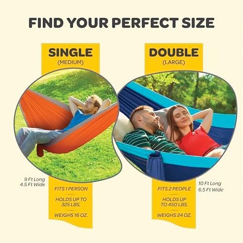 Durable Hammock 500 lb Capacity, Nylon Camping Hammock Chair - Image 3