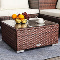 DIMAR GARDEN Outdoor Coffee Table Wicker Patio Side Table by DIMARGARDEN