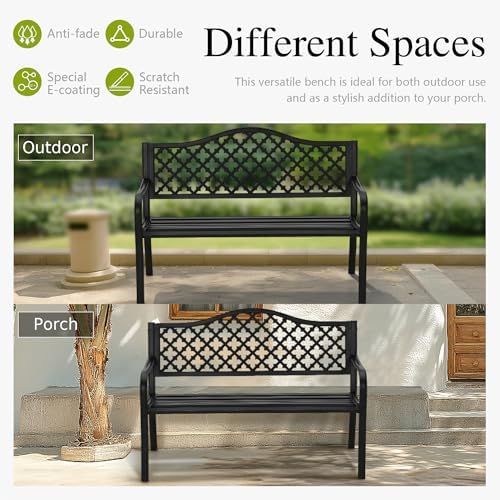 Sophia & William 50" Cast Iron Outdoor Bench - Image 7