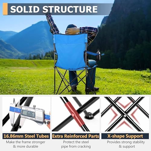 Joyfair Camping Chairs for Adult, Large Folding Lawn Chair - Image 3