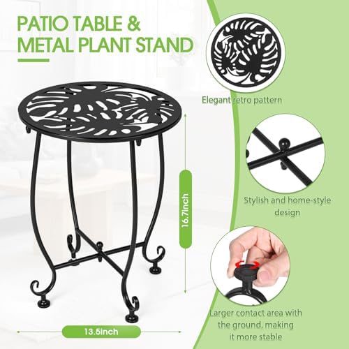 Thyle 2 Pcs Outdoor Side Table - Image 3