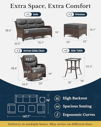HILLGA 6-Piece Luxury Patio Furniture Set - Image 2