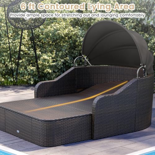 Tangkula PE Rattan Patio Daybed - Image 6