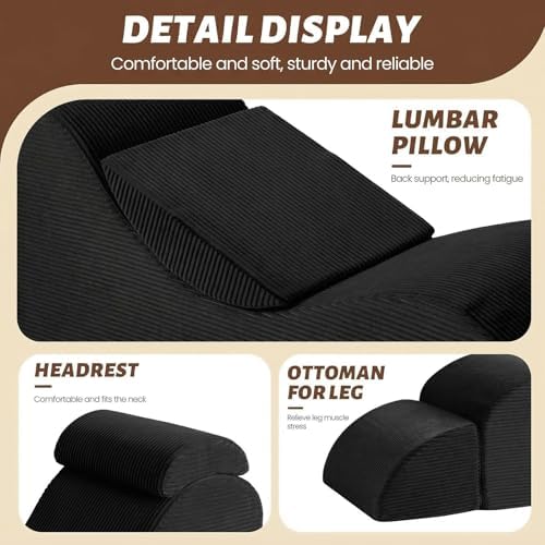 Yoga Chair Lounge for Adult, Ergonomic Foam Chaise Lounge Chair Indoor - Image 5