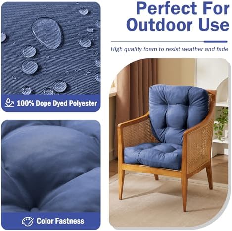 Outdoor Chair Cushions Set of 4, Patio Chair Cushions - Image 2