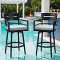 Aluminum Outdoor Swivel Bar Stools Set of 2, Modern Luxury 30 Inch Counter by NICESOUL