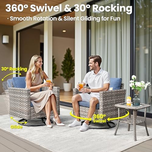 ovios 9 Pieces Patio Furniture Set, Outdoor Wicker Sectional Sofa Couch - Image 3