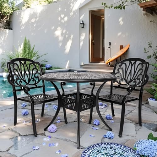 Outdoor Dining Chairs Cast Aluminum, Patio Dining Chairs Set of 2, Conversation - Image 6