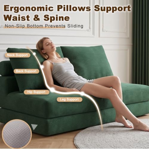 Folding Sofa Bed, 3-in-1 Convertible Sleeper Chair Bed - Image 5