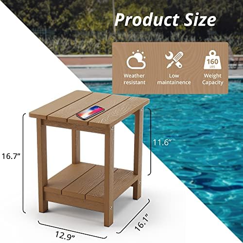 LUE BONA Outdoor Side Table, Small Outdoor Side Table - Image 2