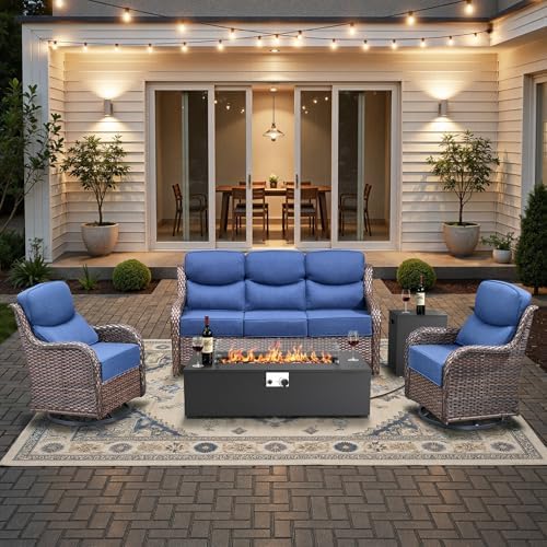 5-Piece Wicker Patio Furniture Set by HUMMUH