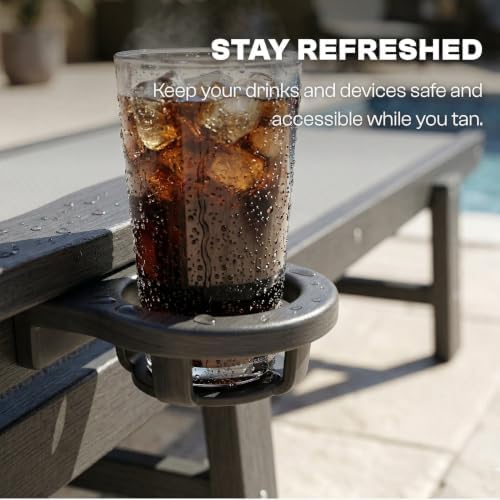 Outdoor HDPE Chaise Lounge Chairs Set of 4, Textilene Pool Loungers - Image 7