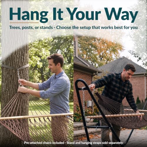 Sunnydaze Double Cotton Rope Hammock - Image 4