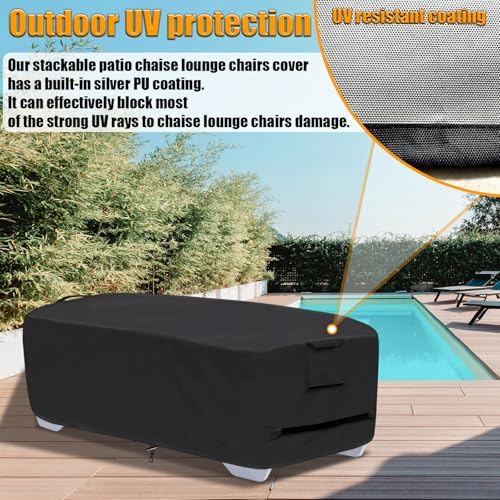 Outdoor Lounge Chair Covers for 4-6 Stackable Patio Chaise Lounge Chairs - Image 3