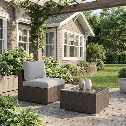 Wisteria Lane Outdoor Sofa, 2 Pieces Wicker Patio Furniture Set - Image 7