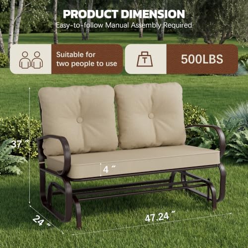 Outdoor Glider Rocking Chair Patio Glider Bench - Image 3
