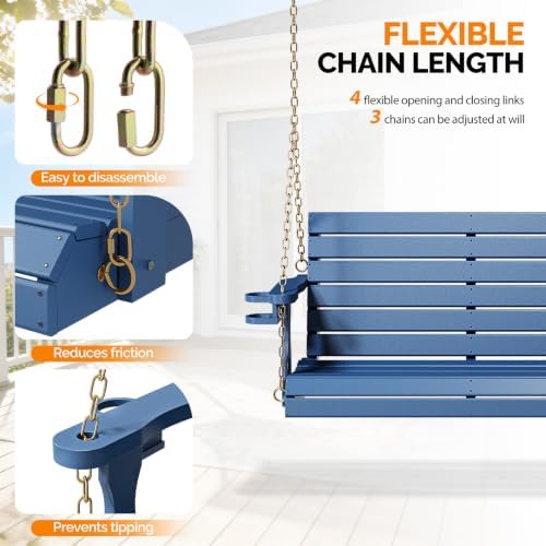 VINGLI 4 FT HDPE Porch Swing Outdoor - Image 5