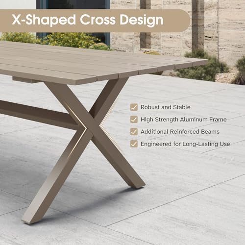 PURPLE LEAF Patio Dining Set for 12 Rectangular Table and Chairs - Image 3