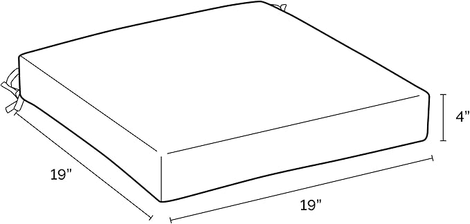 Arden Selections Outdoor Seat Cushion, 19 x 19, Rain-Proof, Fade Resistant 19 x 19, Tan Leala (Pack of 4)